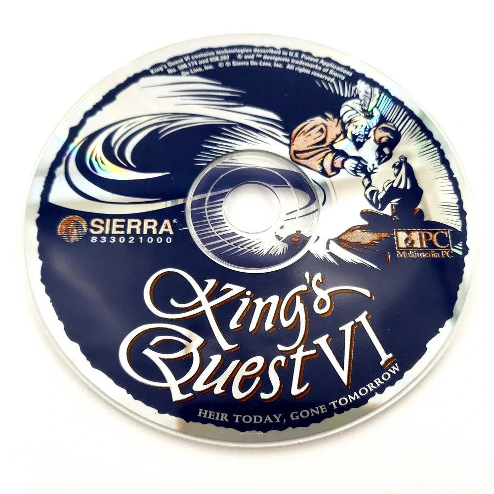 King's Quest VI: Heir Today, Gone Tomorrow CD-ROM (PC, 1993) Mint Disc